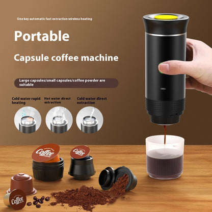 Machine à Café Portable 3-en-1 – Espresso, Capsules Grandes & Petites + Moulin Intégré